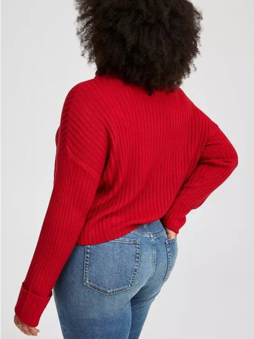 Torrid Ribbed Boxy Turtle Neck Pullover - Picture 3 of 7